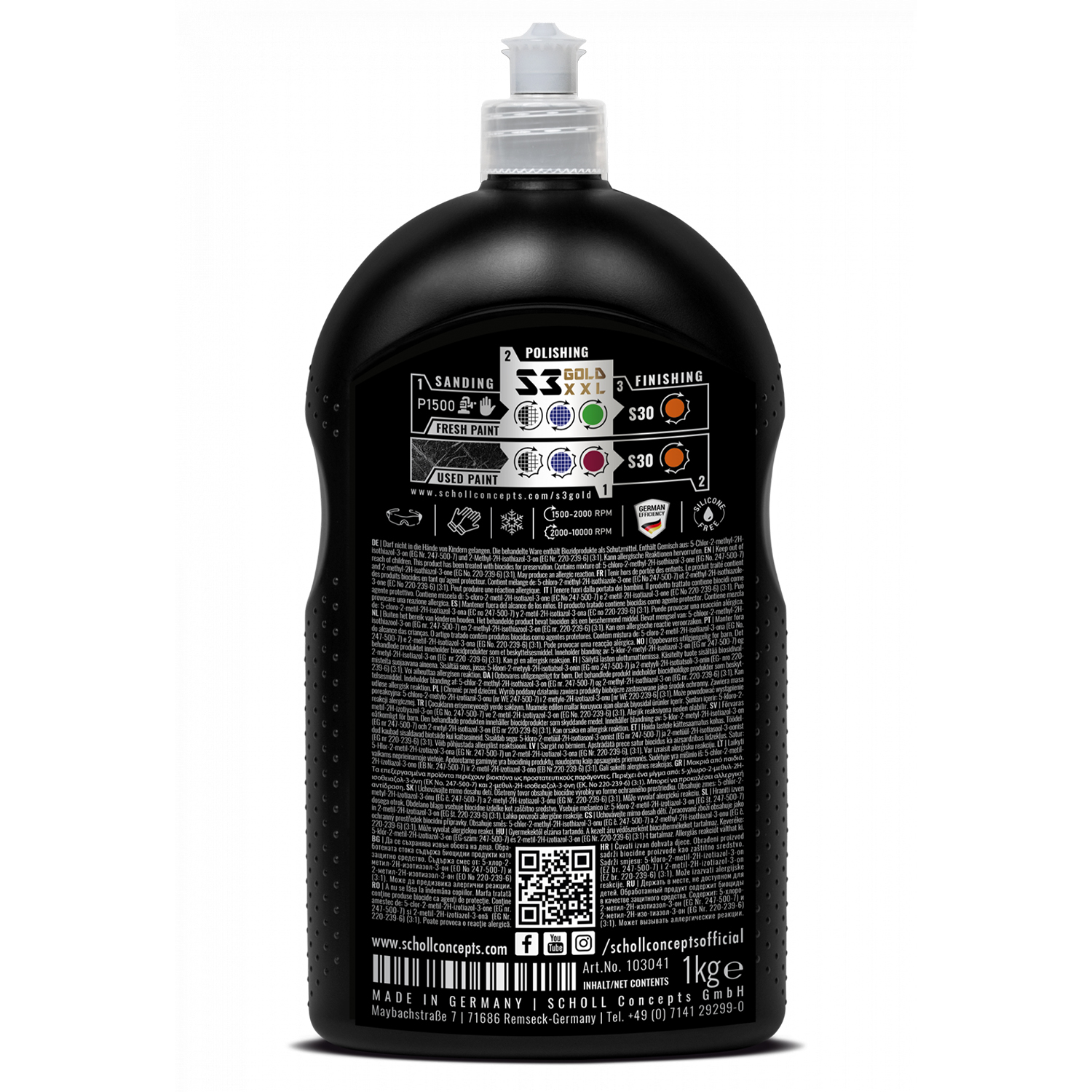 Scholl Concepts - S3 GOLD XXL Rubbing Compound 1kg Ağır Aşındırıcı Pasta - Görsel 3