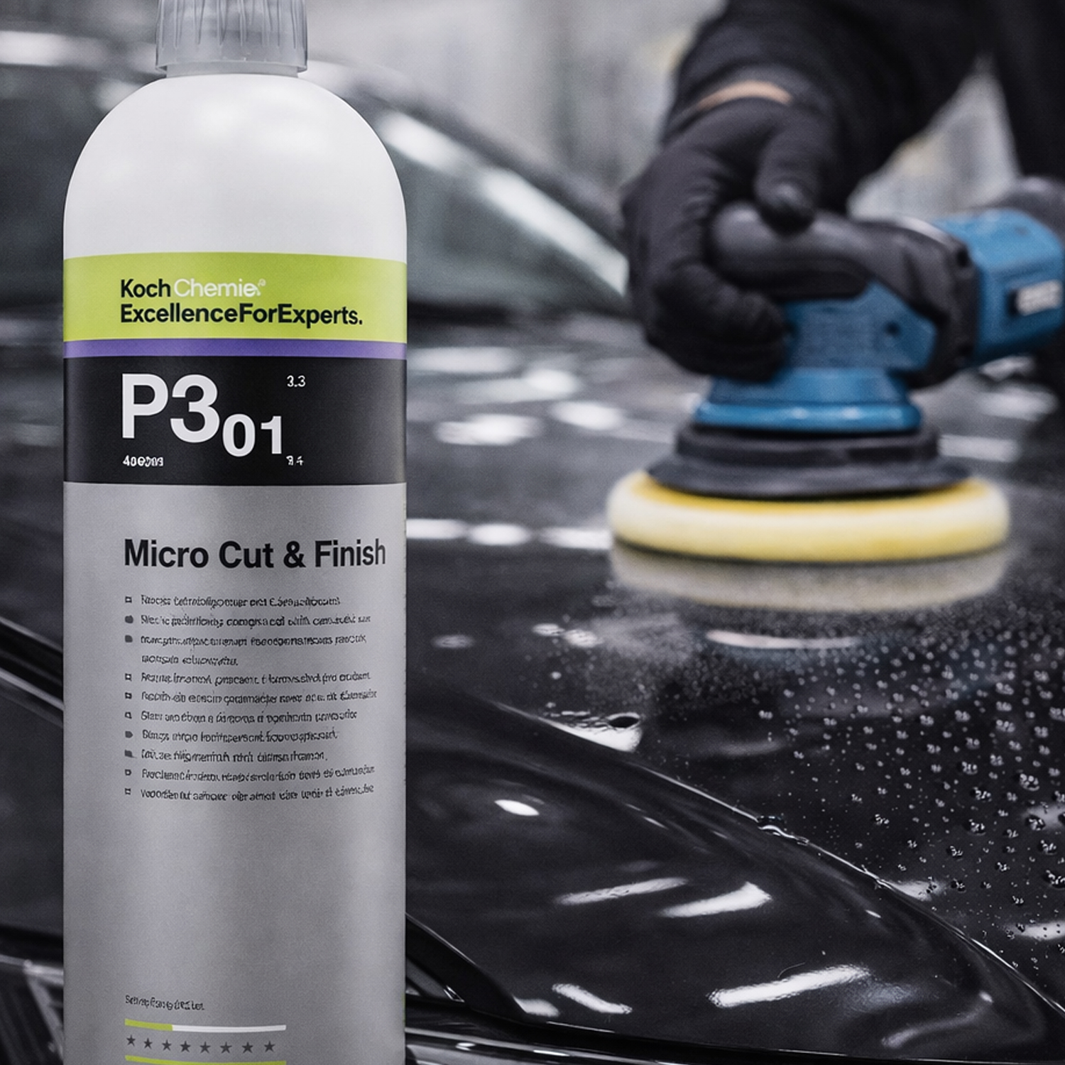 Koch Chemie P3.01 Micro Cut & Finish 1 Litre – Hare Giderici, İnce Çizik Giderici ve Carnauba Wax Koruma - Görsel 2