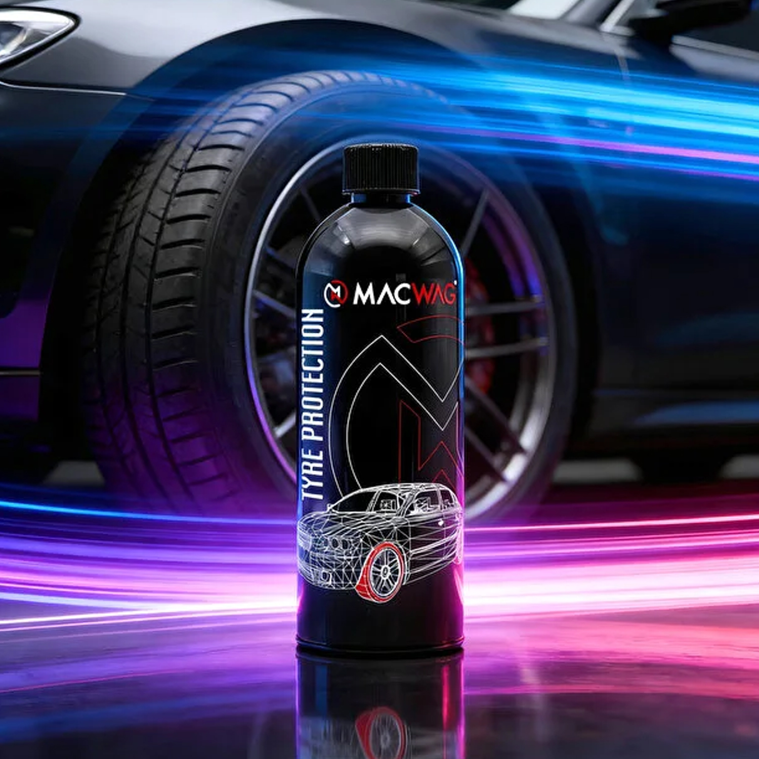 MacWag Tyre Protection 750 ml – Lastik Parlatıcı ve Koruyucu, Uzun Süreli Siyah Görünüm - Görsel 2